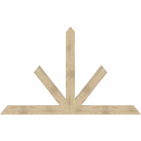 Ekena Millwork Saratoga Rough Sawn Timber Gable Bracket, Douglas Fir, 96"W x 60"H x 4"D x 6"F, 15/12 Pitch GBW096X60X0406SAR00RDF